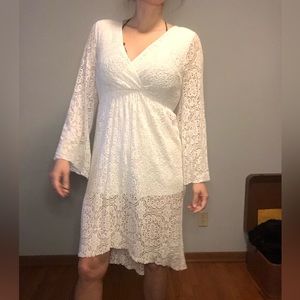 White Lace High Low Dress